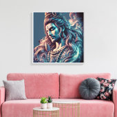 Goddelijke Majesteit: Heer Shiva in hemelse pracht Canvas Afdruk (Insitu (Woonkamer))
