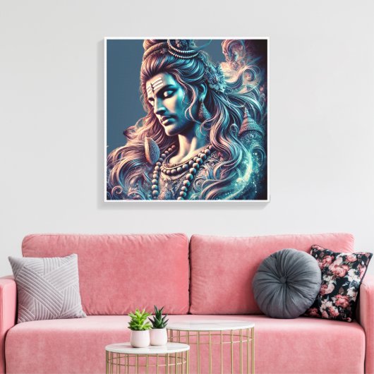 Goddelijke Majesteit: Heer Shiva in hemelse pracht Canvas Afdruk (Insitu (Woonkamer))