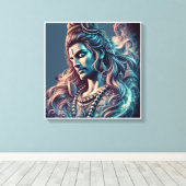 Goddelijke Majesteit: Heer Shiva in hemelse pracht Canvas Afdruk (Insitu (Houten vloer))