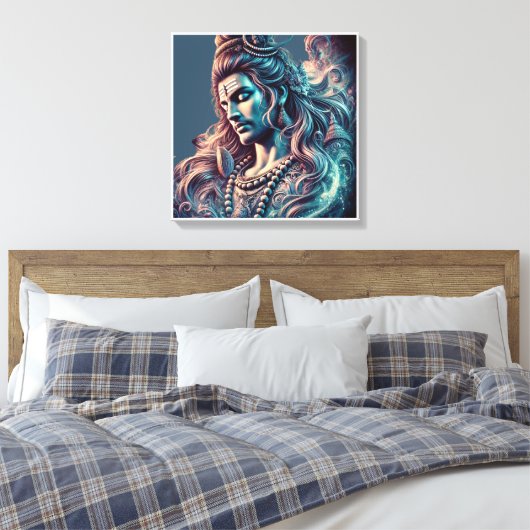 Goddelijke Majesteit: Heer Shiva in hemelse pracht Canvas Afdruk (Insitu (Slaapkamer))