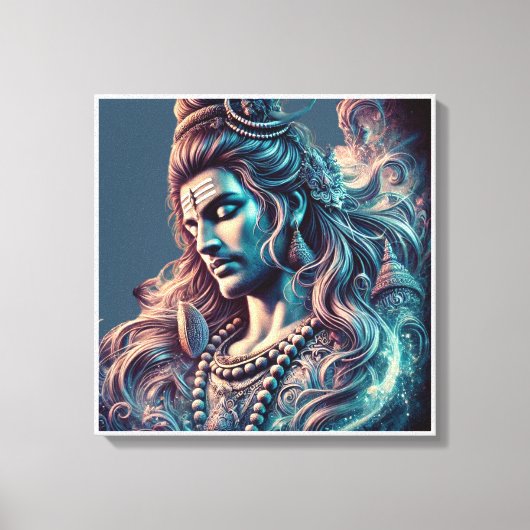 Goddelijke Majesteit: Heer Shiva in hemelse pracht Canvas Afdruk (Voorkant)