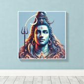 Goddelijke Majesteit: Heer Shiva in hemelse pracht Canvas Afdruk (Insitu (Houten vloer))