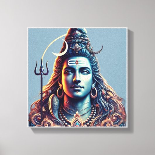 Goddelijke Majesteit: Heer Shiva in hemelse pracht Canvas Afdruk (Voorkant)