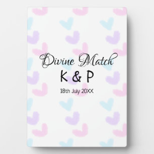 Goddelijke match voeg koppel naam letter hart patr fotoplaat