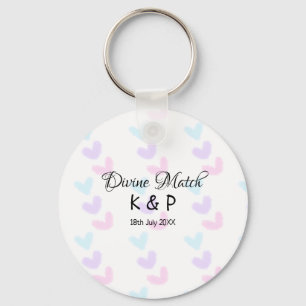 Goddelijke match voeg koppelnaam letter hartpatroo sleutelhanger
