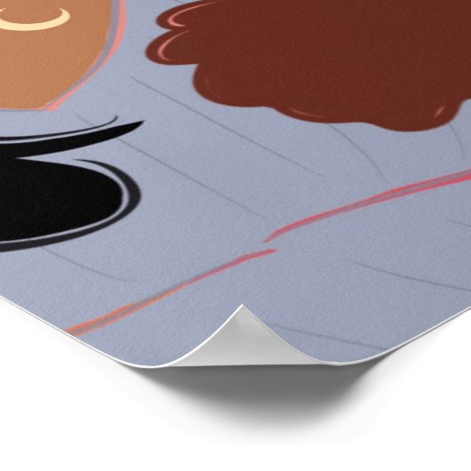 Goddelijke Melanine Hand-Drawn Zwarte Vrouwen Illu Poster (Hoek)