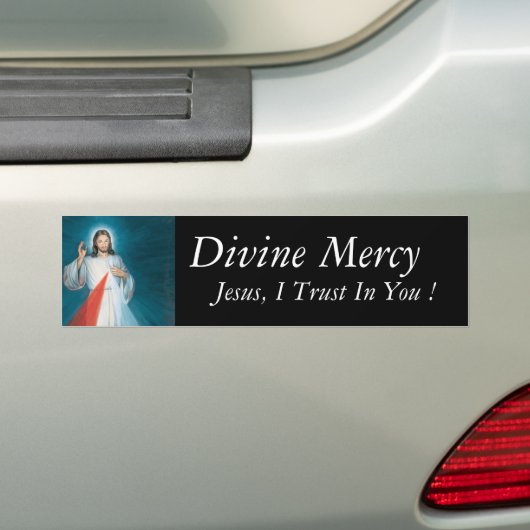 Goddelijke Mercy Jezus, ik vertrouw op je. Bumpersticker (Op auto)