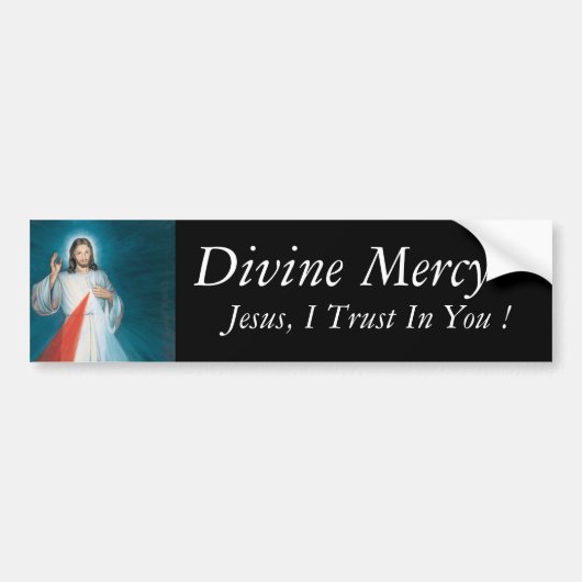 Goddelijke Mercy Jezus, ik vertrouw op je. Bumpersticker (Voorkant)