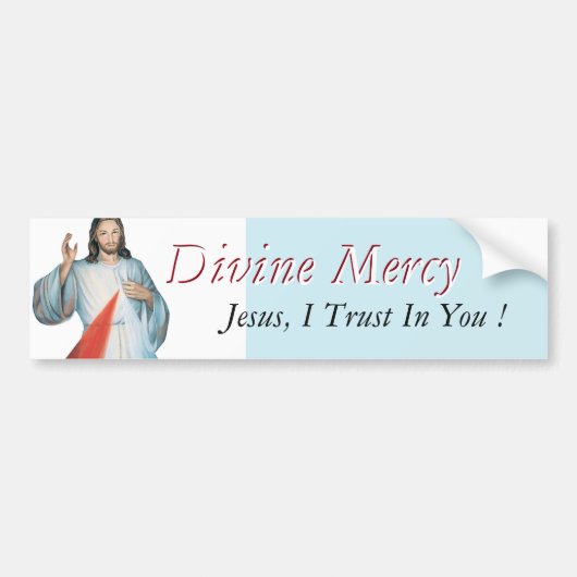 Goddelijke Mercy Jezus, ik vertrouw op je. Bumpersticker (Voorkant)