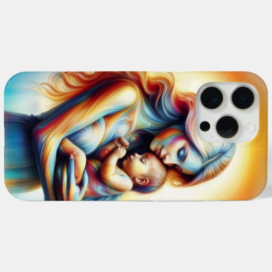 Goddelijke moeder en kind stralende gloeiende scèn Case-Mate iPhone case (Achterkant (horizontaal))