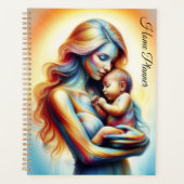 Goddelijke moeder en kind stralende gloeiende scèn planner (Voorkant)