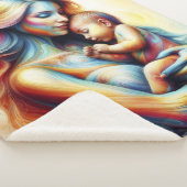 Goddelijke moeder en kind stralende gloeiende scèn sherpa deken (3/4)