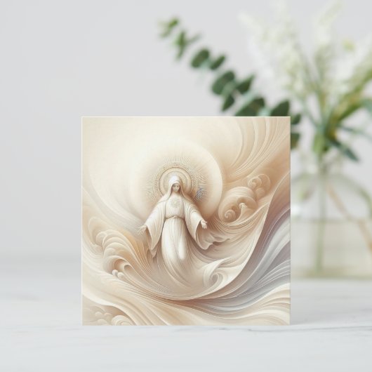 Goddelijke Moeder Zegen te midden van zachte witte (Staand voorkant)