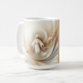 Goddelijke Moeder Zegen te midden van zachte witte Koffiemok (Voorkant links)