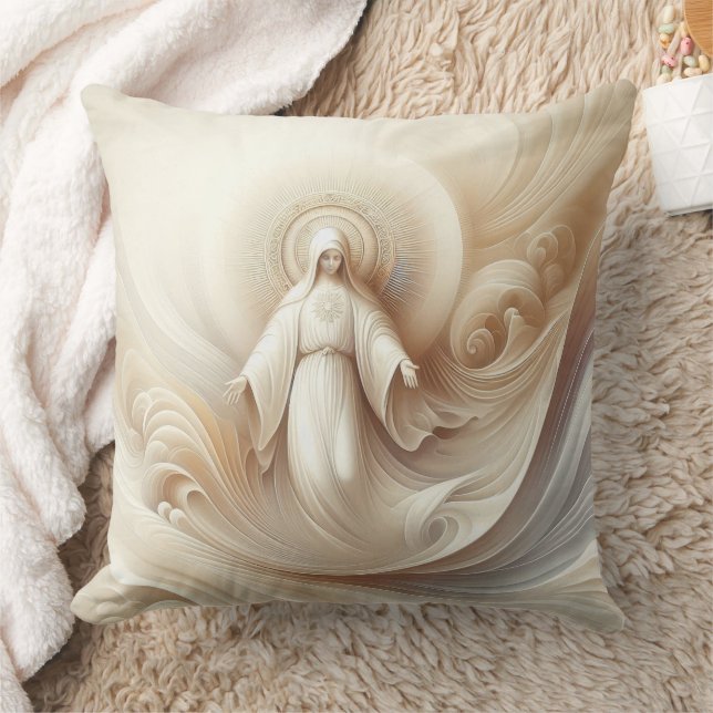 Goddelijke Moeder Zegen te midden van zachte witte Kussen (Deken)