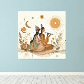 Goddelijke & Mooie Radha Krishna Canvas Muurkunst (Insitu (Houten vloer))