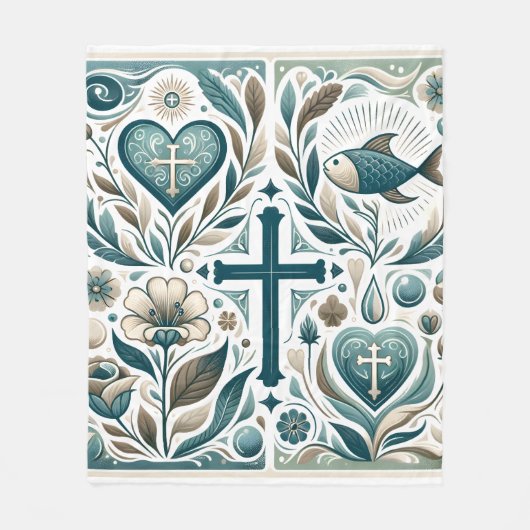 Goddelijke omhelzing Christelijk symbool Fleece Deken (Voorkant)