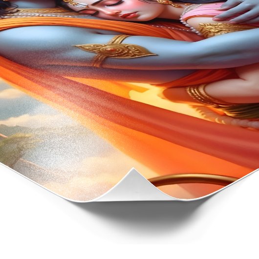 Goddelijke Omhelzing: Ram en Sita's Unie Foto Afdruk (Hoek)