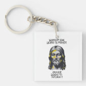 Goddelijke Openbaring: Aanbidding Hem leidt tot ge Sleutelhanger (Voorkant)