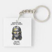 Goddelijke Openbaring: Aanbidding Hem leidt tot ge Sleutelhanger (Achterkant)