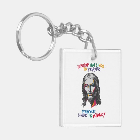 Goddelijke Openbaring: Aanbidding Hem leidt tot ge Sleutelhanger (Voorkant Links)