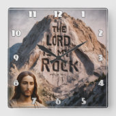 Goddelijke Openbaring: De Heer is mijn rots Vierkante Klok (Voorkant)