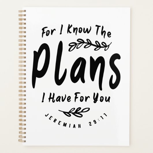 Goddelijke Plannen Jeremia 29:11 Christelijk Quote Planner (Voorkant)