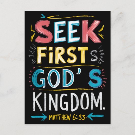 Goddelijke Quest: Zoek eerste Gods Koninkrijk Briefkaart (Voorkant)