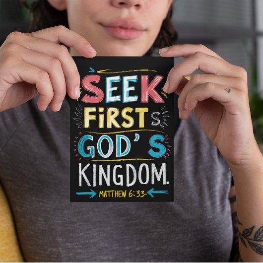 Goddelijke Quest: Zoek eerste Gods Koninkrijk Briefkaart