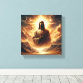 Goddelijke reflectie: Jezus in kosmische harmonie Canvas Afdruk (Insitu (Houten vloer))