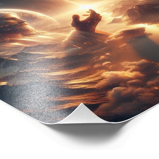 Goddelijke reflectie: Jezus in kosmische harmonie Foto Afdruk (Hoek)