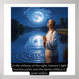 Goddelijke reflectie: sereniteit aan de rand van h poster
