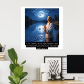 Goddelijke reflectie: sereniteit aan de rand van h poster (Thuiskantoor)