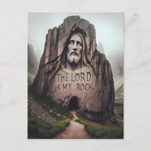 Goddelijke rots: Jezus gegraveerd De Heer is mijn Briefkaart (Voorkant)