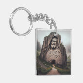 Goddelijke rots: Jezus gegraveerd De Heer is mijn  Sleutelhanger (Voorkant Links)