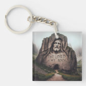 Goddelijke rots: Jezus gegraveerd De Heer is mijn  Sleutelhanger (Voorkant)