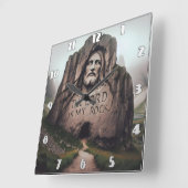 Goddelijke rots: Jezus gegraveerd De Heer is mijn  Vierkante Klok (Hoek)