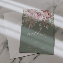 Goddelijke Roze Gouden Blush & Salie Bloemige Trou