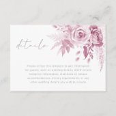 Goddelijke Roze Rose Wedding Details Informatiekaartje (Voorkant)
