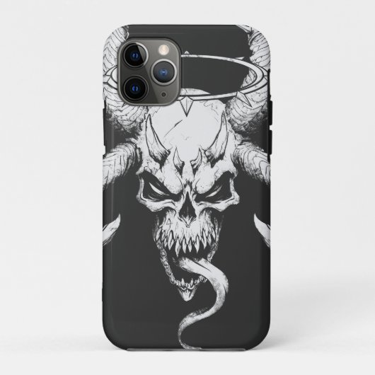 Goddelijke Schedel van de Dood Zwart Case-Mate iPhone Case (Achterkant)