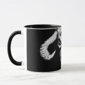 Goddelijke Schedel van de Dood Zwart Mok (Links)