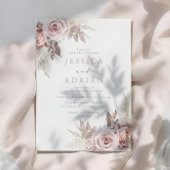 Goddelijke schoonheid: Blush & Roos Floral Wedding Kaart