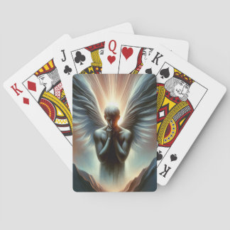 Goddelijke sereniteit: Angel in Canyon Landscape Pokerkaarten