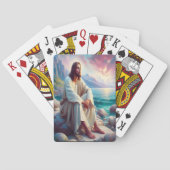 Goddelijke sereniteit Jezus aan de kust van de oce Pokerkaarten (Achterkant)
