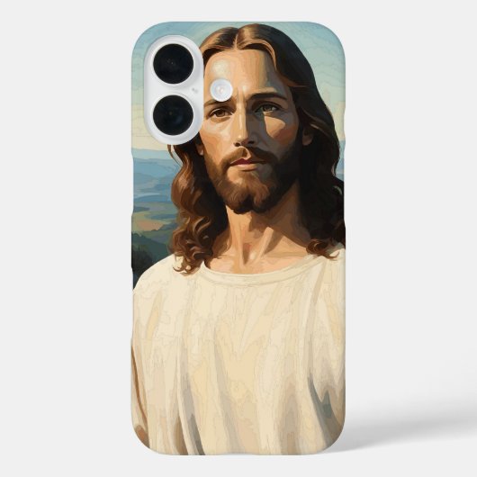 Goddelijke Sereniteit: Pastel Jezus Portret Mobiel Case-Mate iPhone Case (Achterkant)