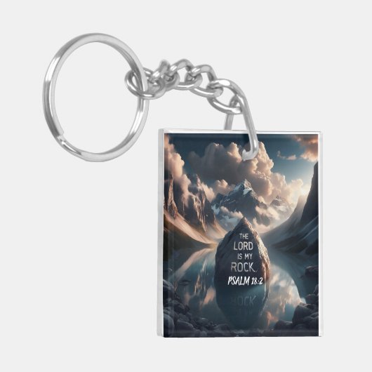 Goddelijke soliditeit: De Heer is mijn rots Sleutelhanger (Voorkant Links)