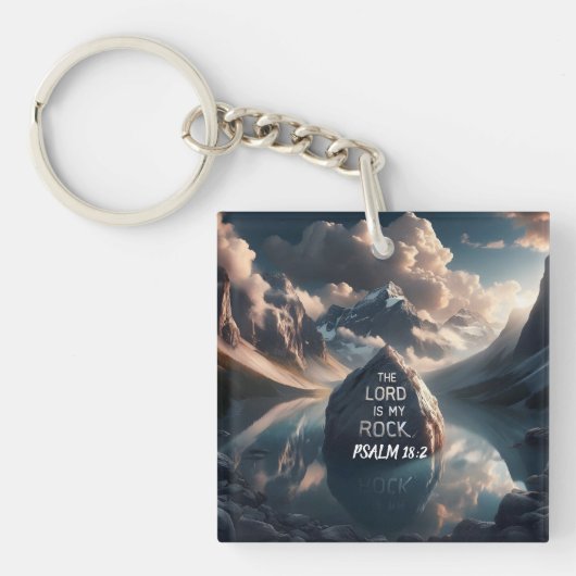 Goddelijke soliditeit: De Heer is mijn rots Sleutelhanger (Voorkant)