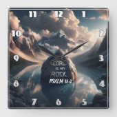 Goddelijke soliditeit: De Heer is mijn rots Vierkante Klok (Voorkant)
