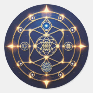 Goddelijke Straling – 5: Verlichte Universele Ener Ronde Sticker