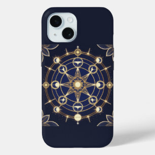 Goddelijke Straling – Gouden Mandala van Ontwaakin iPhone 15 Case